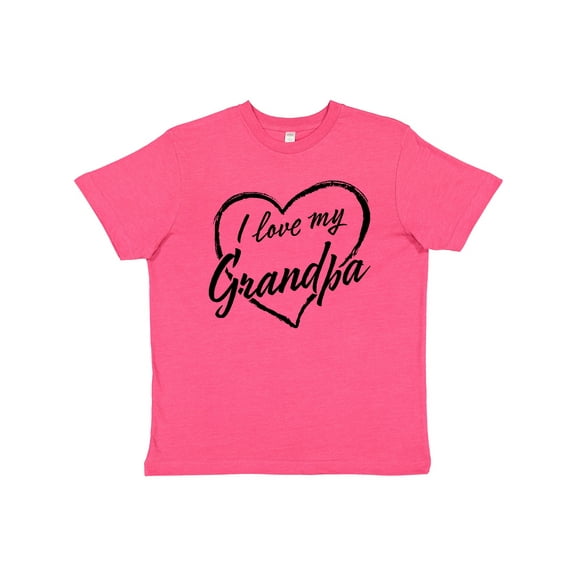 Inktastic I Love My Grandpa in Black Chalk Heart Youth T-Shirt