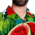 thumbnail image 5 of Watermelon Men's Casual Printed Hawaiian Poplin Button Down Short Sleeve Beach Shirt Unisex, 5 of 6