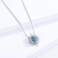 thumbnail image 3 of TANGPOET Blue Opal Sun Necklace for Women 925 Sterling Silver, 3 of 5