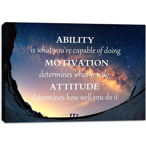 Cambpdkje Canvas Quotes Wall Art Posters and Prints Inspirational Ability Motivation Attitude Saying Words Motivational Entrepreneur Quote Home Office Bedroom Decor Ready to Hang - 12" Hx18 W