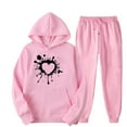 thumbnail image 2 of Idoravan Womens Sweatshirts and Pants Women Fashion Printing Sports Casual Long Pants Hooded Pants Set Long Sleeve Hooded Set, 2 of 3
