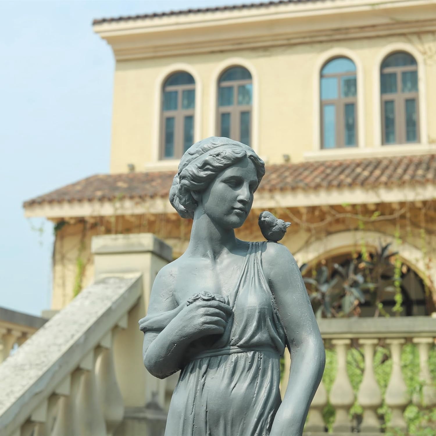 Garden Statue Greek Goddess Statue for Altar Nymph Sculpture Mythology Roman Style Outdoor Clearance Patio Yard Lawn Porch Decor Art MGO Gift 31" H
