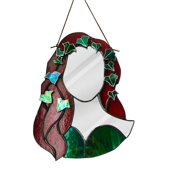 Glass Poison Ivy Mirror Glass Decorative Mirror for Entryway Bedroom Bathroom