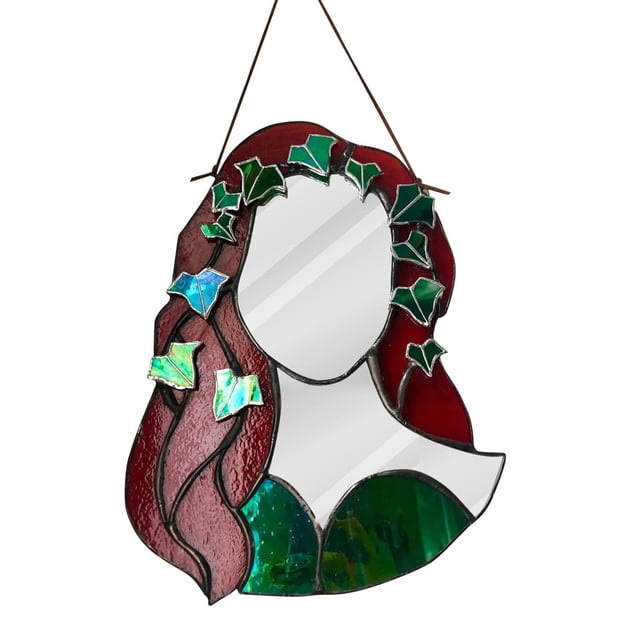 Espejo decorativo de cristal con diseño de hiedra venenosa para entrada, dormitorio y baño.