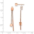 thumbnail image 4 of Chisel Stainless Steel Polished Rose IP-plated Front and Back Post Dangle Earrings - 40mm, 4 of 6