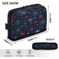 thumbnail image 3 of Standing Pencil Case with Base Large Capacity Stationery Pouch Pen Bag with Zipper for Women Men Blue Stars with Fireworks, 3 of 7