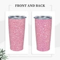 thumbnail image 4 of Kll Glitter Pink Stainless Stainless Steel Vacuum Insulated Coffee Cup 20 Oz Lids And Straws,1 Metal Straws,1 Cleaning Brush, 4 of 9