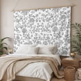 thumbnail image 3 of Grey Flower Tapestry for Bedroom Wall Hanging Tapestry, Vintage Farmhouse Boho Leaf Spring Plant Ceiling Backdrop Tapestries Poster Blanket Wall Decor for Teens Room Living Room Dorm 51" x 59", 3 of 8
