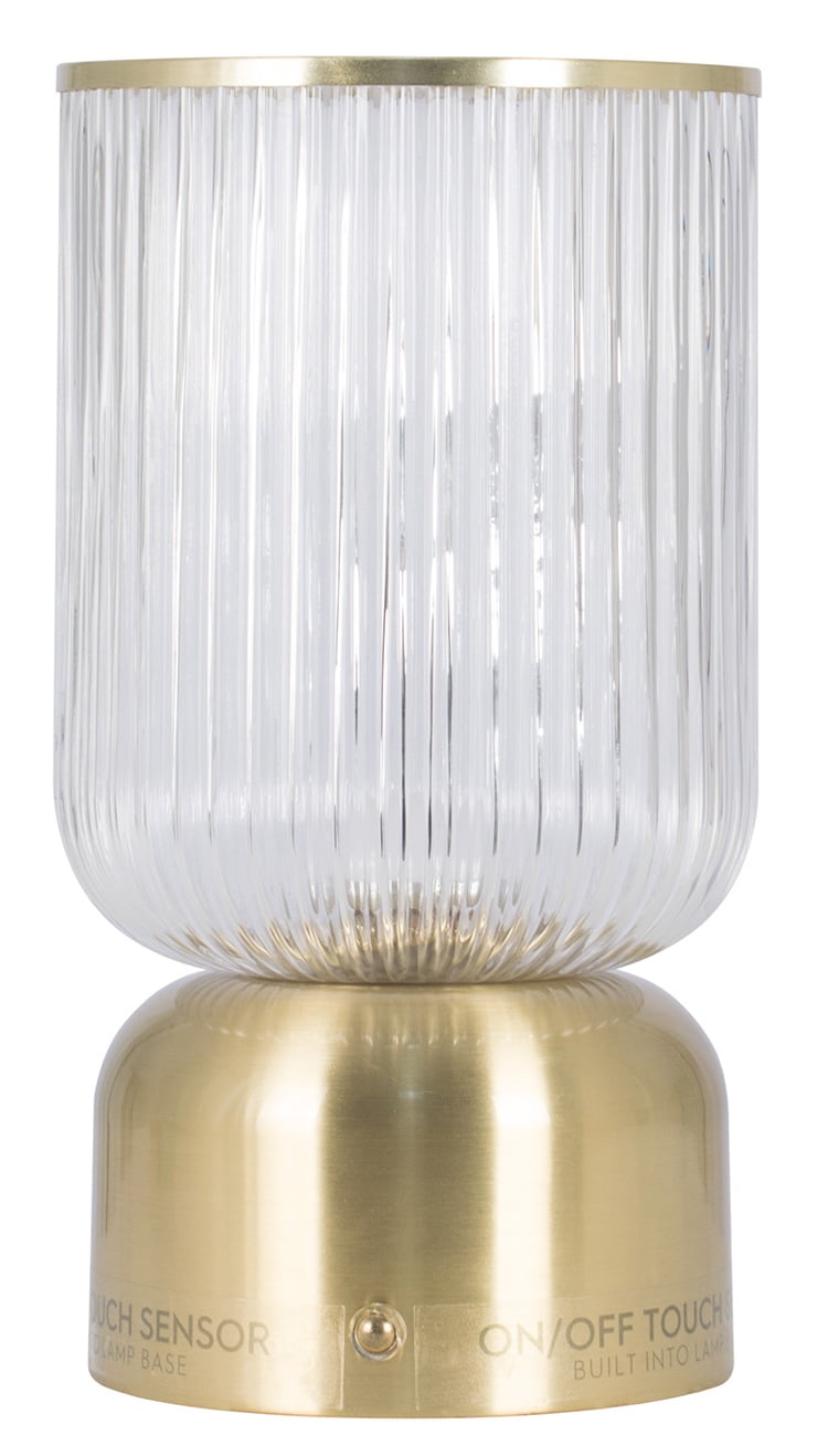 Better Homes & Gardens 9 inch Height Glass Uplight, Touch switch, USB-C Charging Cable included