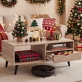 thumbnail image 6 of Costway Coffee Table with Storage, Rustic Rectangle Center Table with Drawer & Open Shelves Natural, 6 of 10
