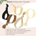 thumbnail image 3 of Kitsch Knotted Ties for Girls Adult, 5 Ct Black Elastic Hair Ties, 3 of 10