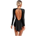thumbnail image 2 of Kaerm Latin Dance Dress Tango Dresses Salsa Dancing Dress for Women Fringe Rhinestone Leotard Dress Black L, 2 of 7