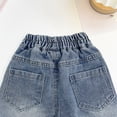 thumbnail image 4 of WPPGONE Toddler Girls Wide Leg Jeans Little Kids Loose Denim Pants Fashion Bow Embroidery Elastic Waist Relaxed Fit Breathable Cotton Everyday Casual Trousers, 4 of 9