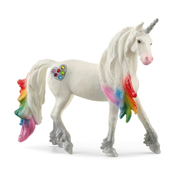 Schleich bayala, Unicorn Toys for Girls and Boys, Rainbow Love Unicorn Stallion with Glitter and Rhinestone Details, Ages 5 