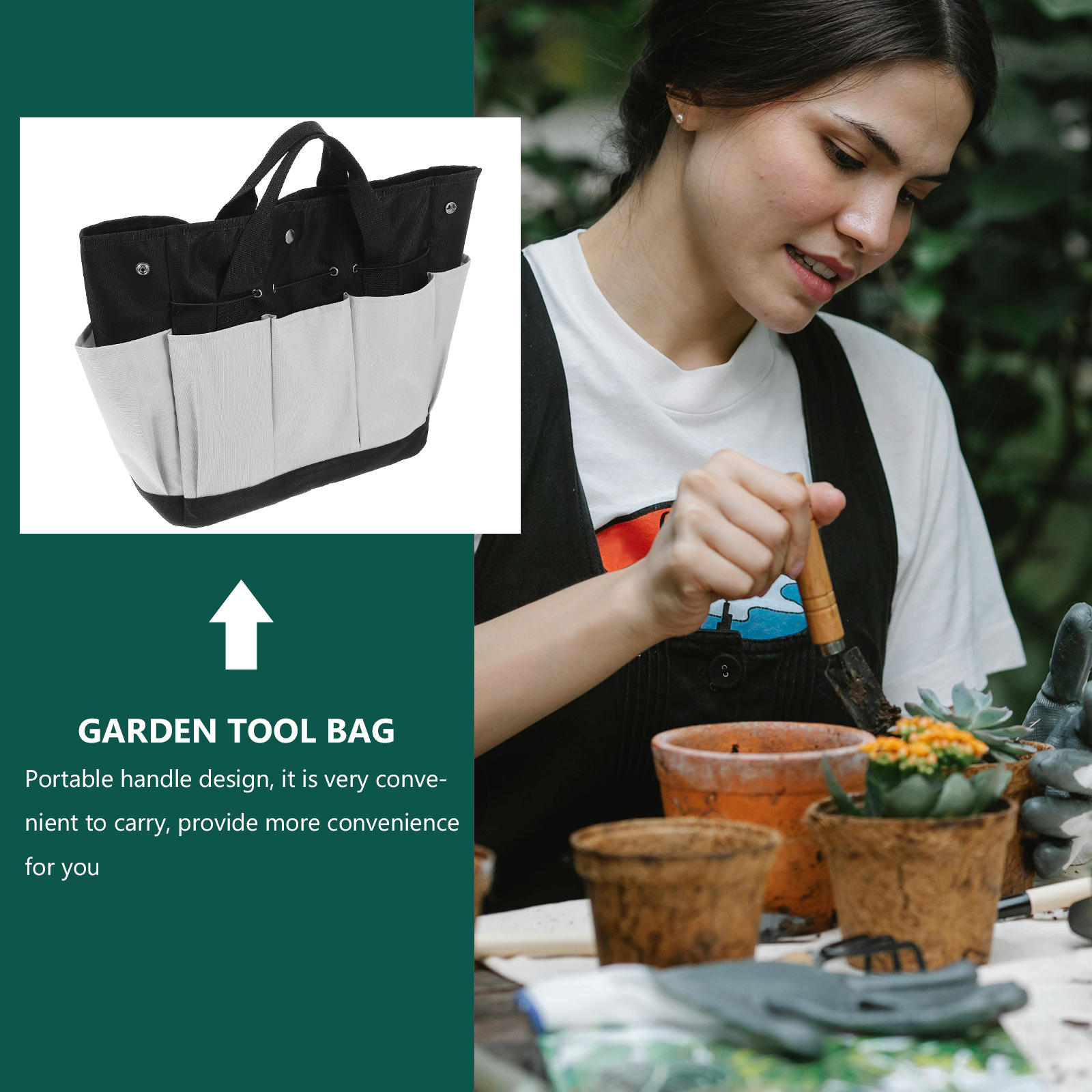 UPOUART Tools Bag Garden Tool Tote Bag Multi-compartment 1Set