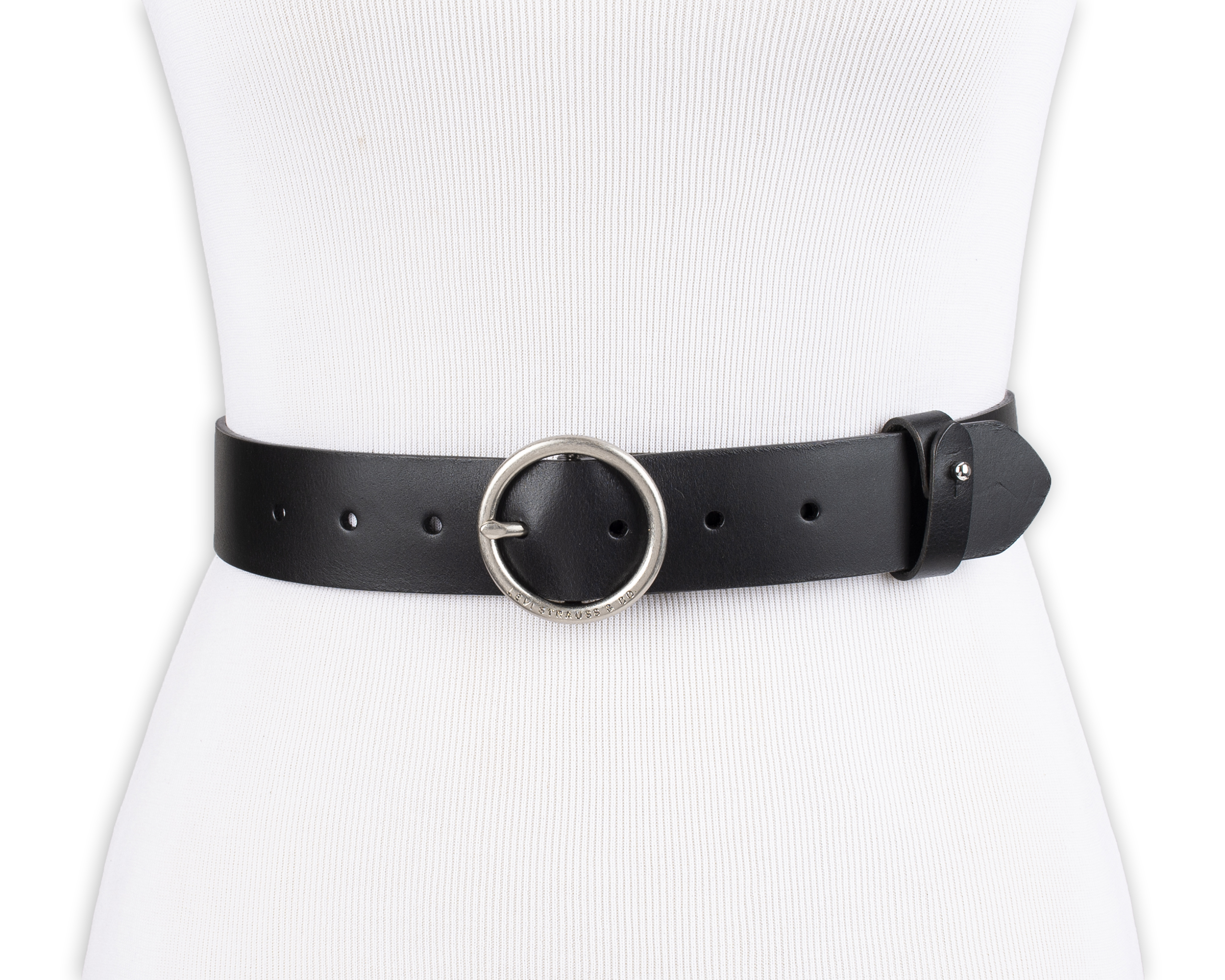 7276 Women\'s Casual Leather Belts With Durable Metal Buckle, Center Bar Levi main image 2