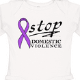thumbnail image 4 of Inktastic Stop Domestic Violence-purple ribbon Boys or Girls Long Sleeve Baby Bodysuit, 4 of 5