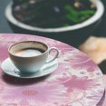 thumbnail image 3 of Ambesonne Floral Fitted Round Tablecloth, Spring Flowers Print Artwork, 45"- 56" Diameter, Pale Pink Lilac and Rose, 3 of 5