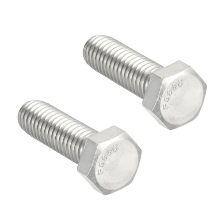 

3/8-16x1-1/4 304 Stainless Steel Hex Head Screw Bolts 2pcs