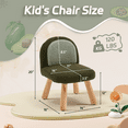 thumbnail image 5 of Guyou Solid Wooden Toddler Chair Ages 1-6, Kid Preschool Chairs with Wooden Legs, Comfy Upholstered Kid Reading Chair, Sherpa Kids Desk Chair for Playroom Kindergarten Preschool Bedroom, Green, 5 of 10