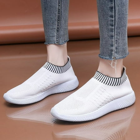

CAICJ98 Womens Shoes Women s Slip-on Loafers Shoes Sneakers Casual Comfort Fashion Skate White