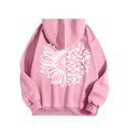 thumbnail image 4 of Hoodies for women Breast Cancer Awareness Long Sleeve Pink Ribbon Graphic Hooded Sweatshirts with Pockets Casual Comfy Pullover Fall Tops 2025, 4 of 5