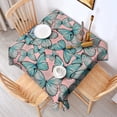 thumbnail image 2 of Blue Butterfly Pink Background Pattern Square Tablecloth,Waterproof Square Table Cover,Wipeable Spillproof Washable Table Cover for Home Kitchen Party Decor 42"X42"(107x107cm), 2 of 6