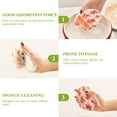 thumbnail image 4 of 3 Packs of Wood Pulp Cotton Dishwashing Sponge 3.54x2.56 Inch Dishwashing Sponge Household Cleaning Sponge Kitchen Utensils Clean Use Cartoon Red Maple Leaf, 4 of 7