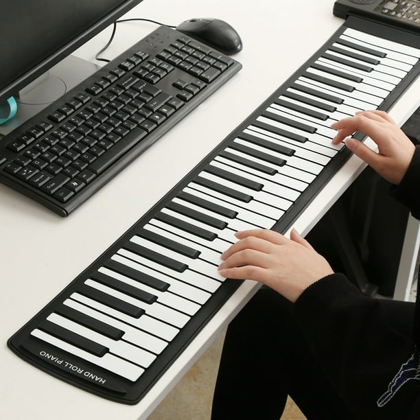 Garosa Clavier Flexible Piano, Portable 61 Touches Retrousser Silicone Souple Électronique Musique Numérique Clavier Piano Nouveau