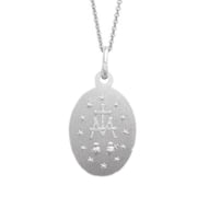 Ritastephens Italian Sterling Silver Mini Miraculous Virgin Mary Medal Charm Pendant Necklace
