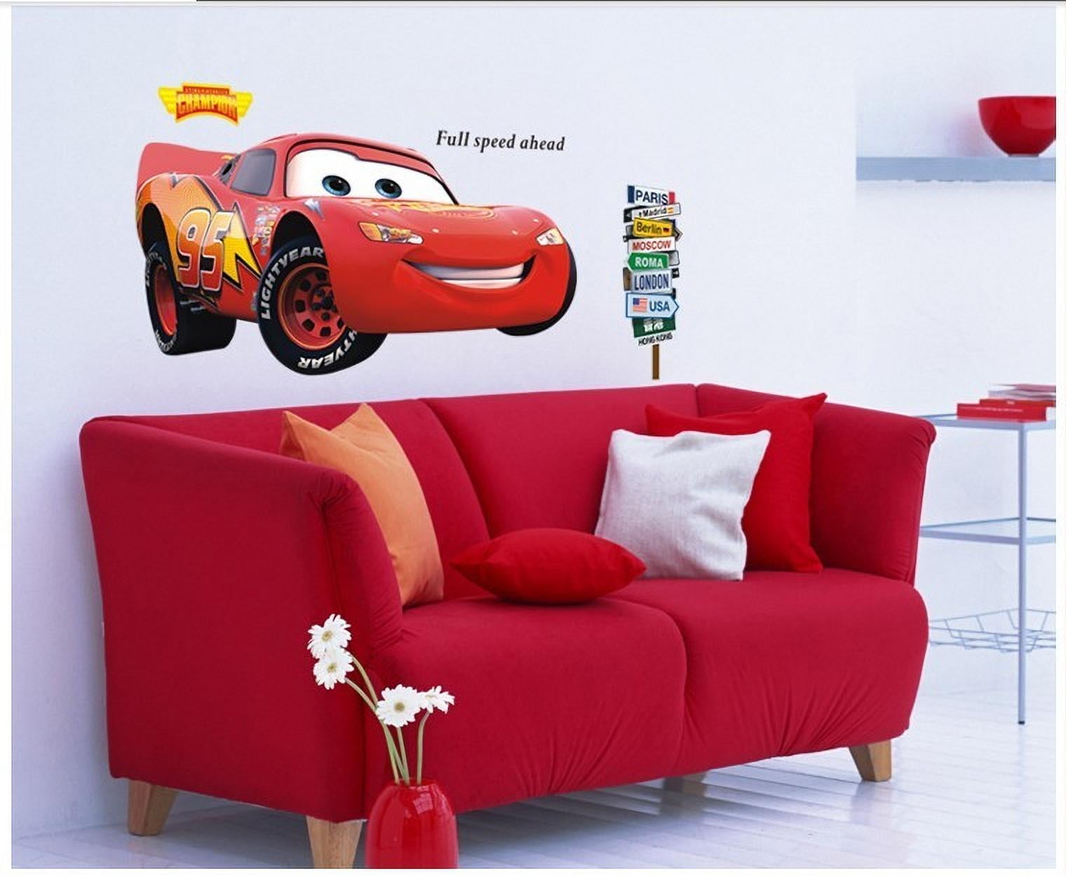 Custom Name Lightning McQueen Wall Decal Cars Movie Wall Art Bedroom Decor CD05 