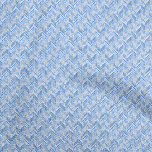 oneOone Georgette Viscose Medium Blue Fabric Chevron Sewing Craft Projects Fabric Prints By Yard 42 Inch Wide