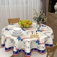 thumbnail image 2 of 4th of July Tablecloth Round 60 Inch Patriotic American Flag Table Cloth Wrinkle Resistant Table Cover Memorial Day Independence Day Tablecloth Decorative for Home Kitchen Dining Indoor Party Picnic, 2 of 6