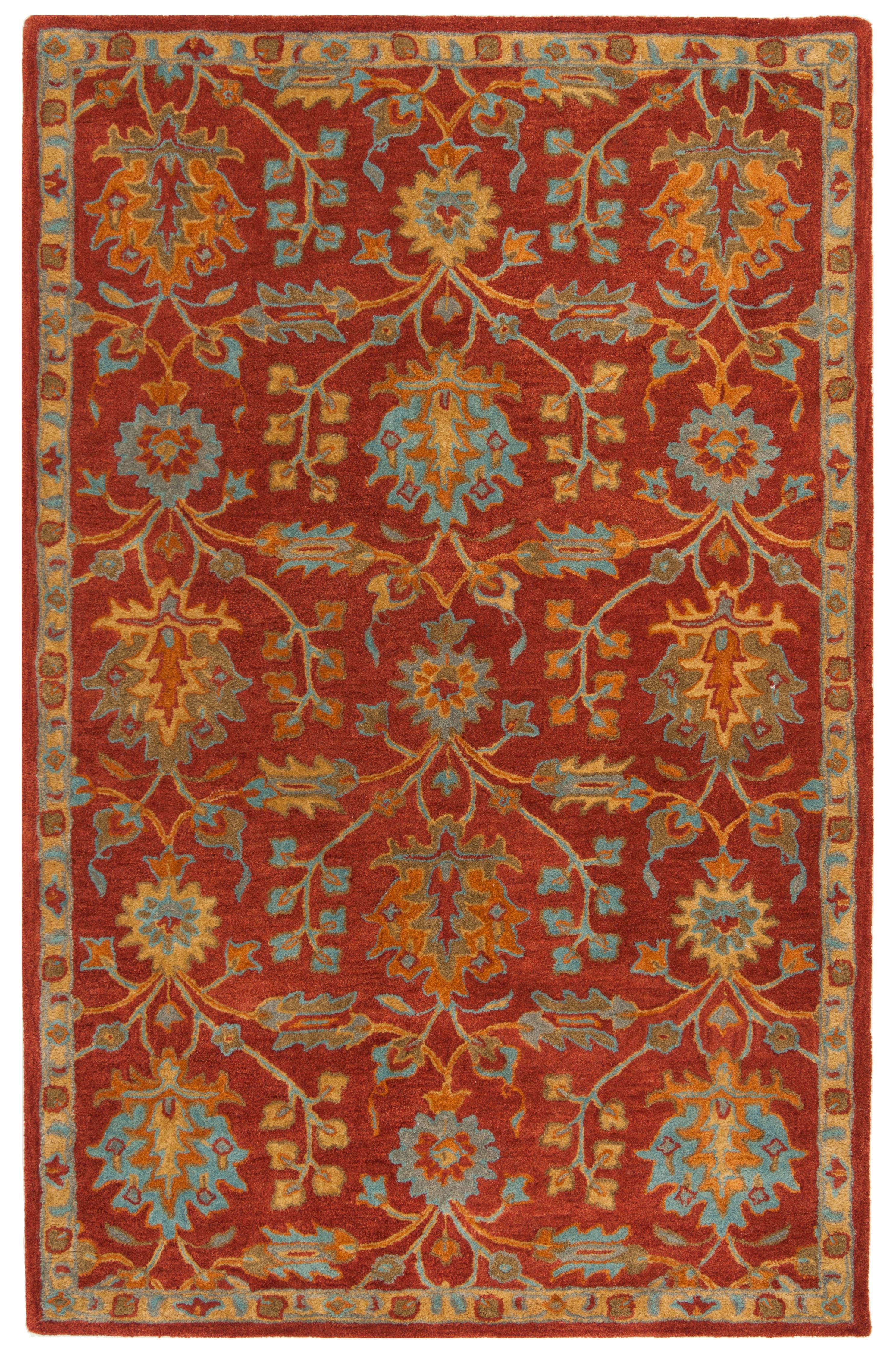 SAFAVIEH Heritage Jerald Floral Wool Area Rug, Red/Multi, 3' x 5'