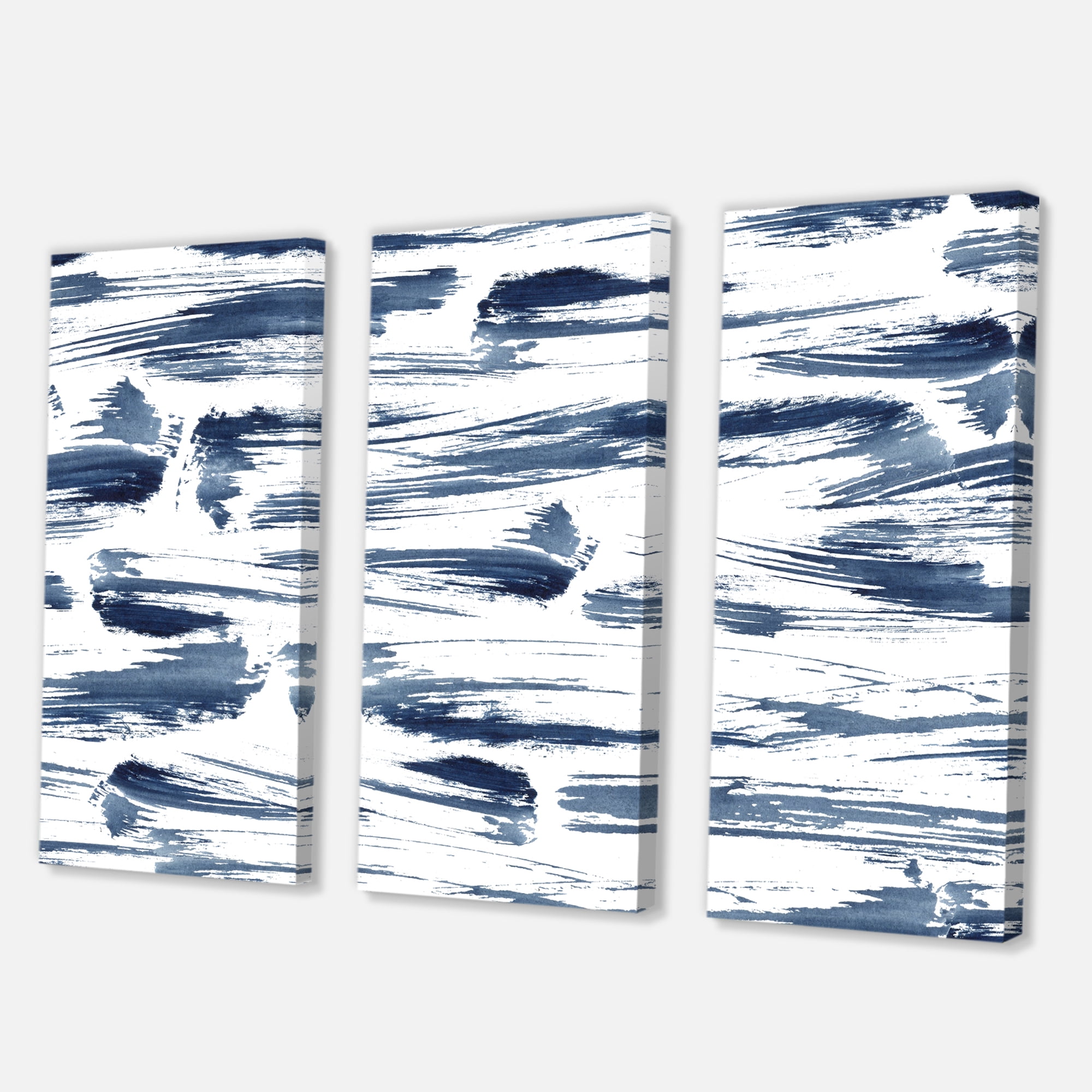 Designart ' Blue Abstract Aquatic Texture ' Modern Canvas Wall Art Print