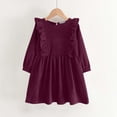 thumbnail image 4 of hengsof Robe Décontractée à Manches Longues et Col Rond pour Filles de 3 à 8 Ans, Robe de Jeu Quotidienne Douce de Couleur Unie, Style Simple et Confortable, 4 of 7