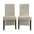 thumbnail image 3 of Castle Place Corduroy Contemporary Wooden Dining Chairs, Cream, Set of 2, 3 of 11