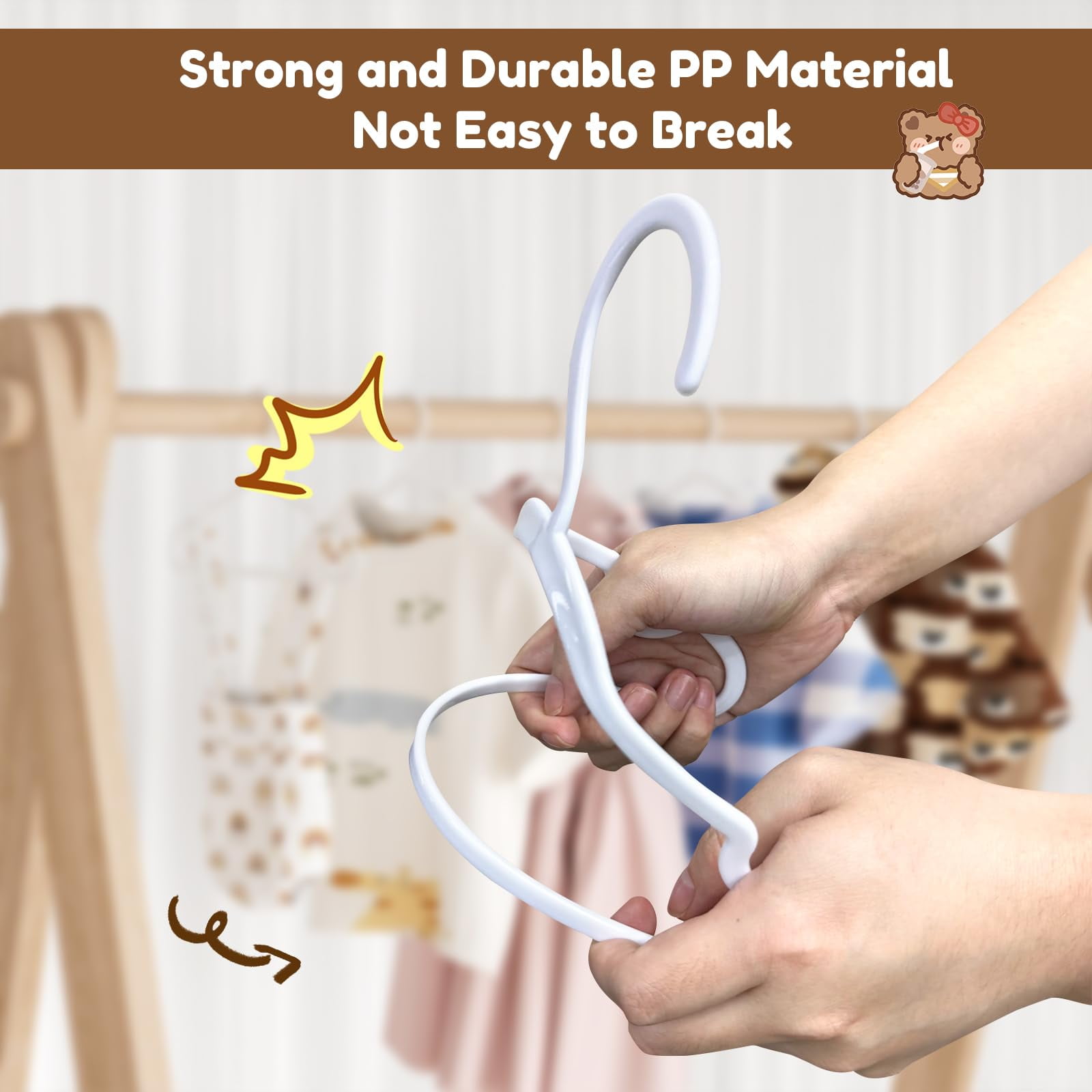 Plastic Clothes Hangers 100 Pack White For Children's Clothing