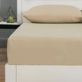 thumbnail image 4 of DaDa Bedding Luxury Soft Cotton Beige Fitted Bed Sheet & Pillow Cases Set (JHW-546-Fitted), 4 of 7