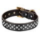 thumbnail image 1 of Collar de perro acolchado de cuero Collar de perro de cristal personalizado de tamaño pequeño y mediano, 1 of 5