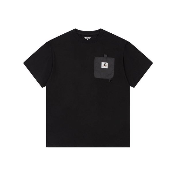 Comercio exterior 23 nuevo carhartt Carhartt Mountain bolsillo etiqueta pequeña pareja suelta camiseta de manga cortaNegro