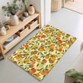 thumbnail image 2 of Entryway Rug 2'x3', Green Orange Kitchen Runner Rugs Non-Slip Carpet Mats, Summer Botanical Leaves Watercolor Checkered Bedside Rugs Runners Washable Floor Carpet for Bathroom Laundry Room, 2 of 8