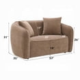 thumbnail image 5 of Benjara Keina Loveseat- 2 Accent Pillows- Modern Soft Brown Chenille- 57 Inch, 5 of 7
