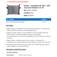 thumbnail image 2 of Radiator - Compatible with 2001 - 2004 Jeep Grand Cherokee 4.7L V8 2002 2003, 2 of 2