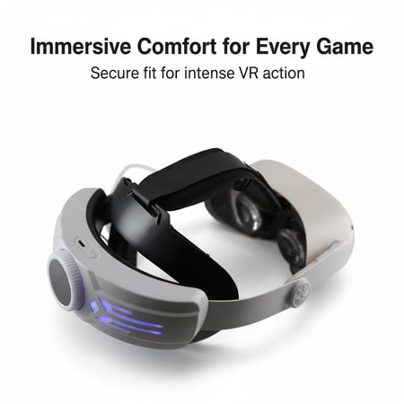 Compatible with Oculus Quest 2, The Meta Quest 2 VR Headset Features a Fixed Headband, Includes Batteries to Extend VR Gameplay Time, Is Adjustable in Size, And Is Lightweight And Portable