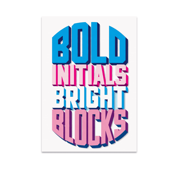 Bold Initials Bright Blocks - Modern Decor Enthusiast - 13x19 Poster Print