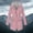 Pink, variant on Women's Travel Friendly Mid Length Rain Jacket Waterproof Windproof Hooded Drawstring Waist with Flap Pockets Striped Lined Coat for Vacation Yellow