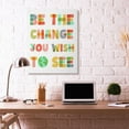 thumbnail image 4 of Be The Change Rainbow Pastel Letters Kids Inspirational Word Design Super Oversized Stretched Canvas Wall Art by Daphne Polselli, 4 of 6