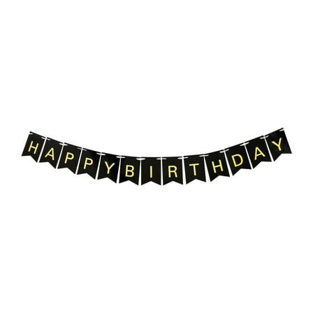 Black/Gold Happy Birthday Flag Banner, 6', by Way To Celebrate