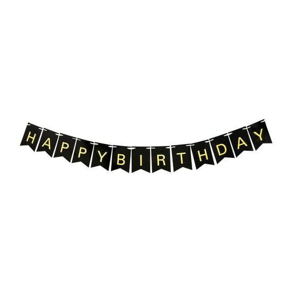 Black/Gold Happy Birthday Flag Banner, 6', by Way To Celebrate